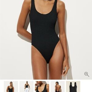 J. Crew Black Women's Claudia Scrunchie One Piece Swimsuit